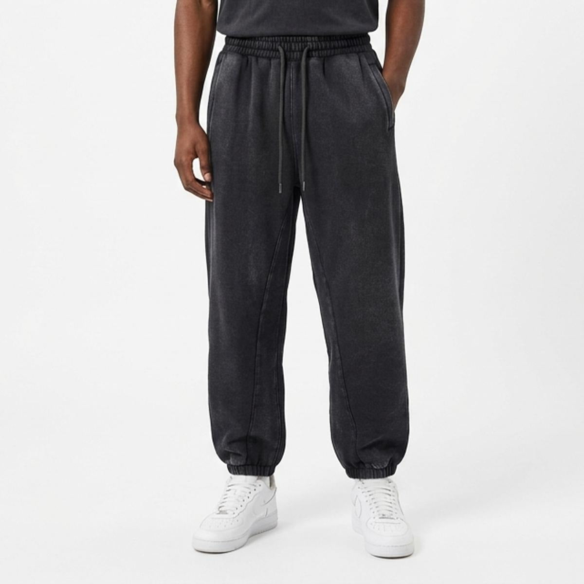 Heavyweight Fleece-Lined Washed Jogger Pants for Men|355GSM DTG