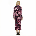 Robe hanche pour femme à imprimé intégral avec fermeture éclair noire