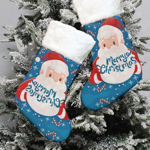 All-Over Print Christmas Socks With Plush Cuff