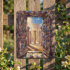 Light through An Open Door Thickened Rectangular Iron Wall Painting Printed in Canada