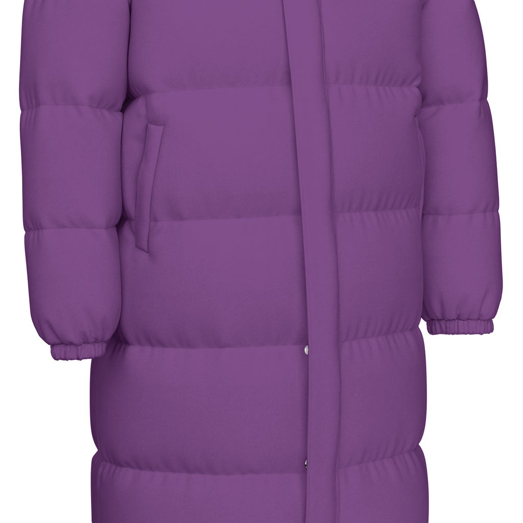 Piumino lungo unisex con stampa all-over