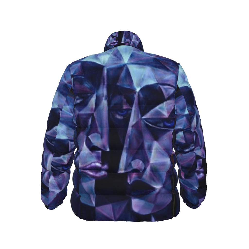 All-Over Print Unisex Stand collar slim down jacket
