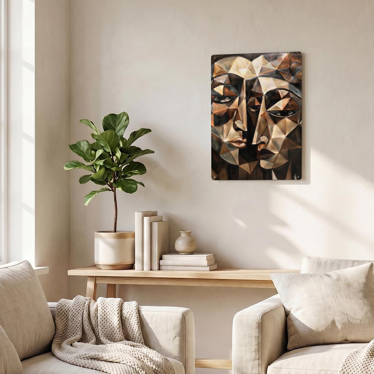 Thickened Rectangular Iron Wall Painting Printed in Canada
