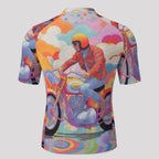 aop Maglia da ciclismo a maniche corte da uomo con cerniera nera|Cuciture termosaldate