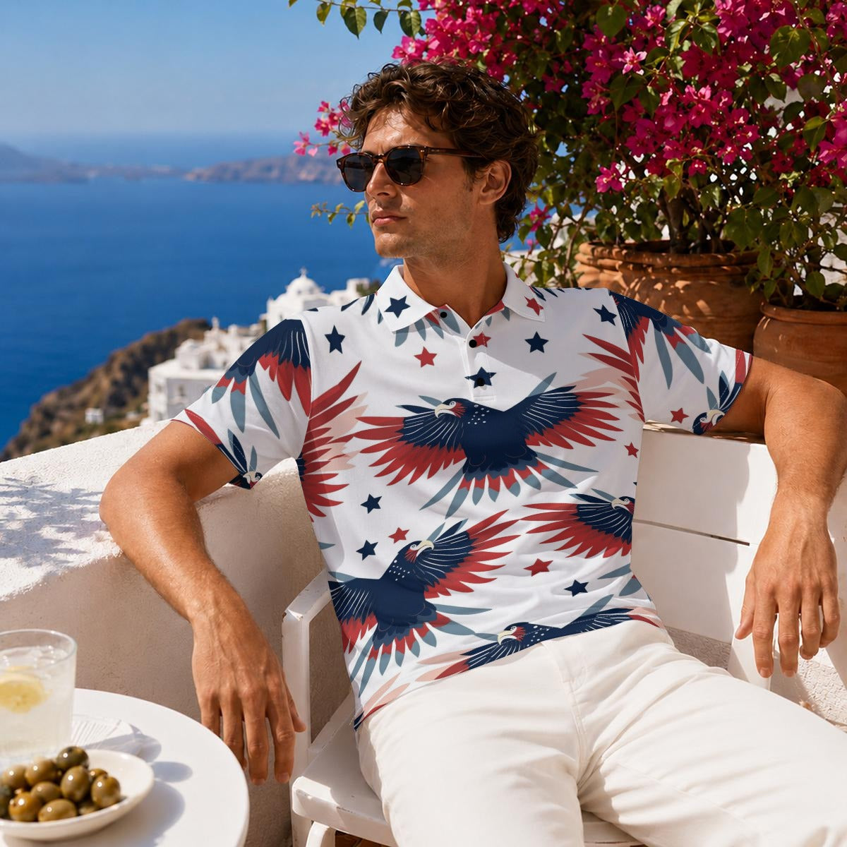 All-Over Print Men's Heavyweight Polyester Polo Shirt|210GSM