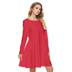 All-Over Print Women's Round Neck Dress|190GSM Cotton