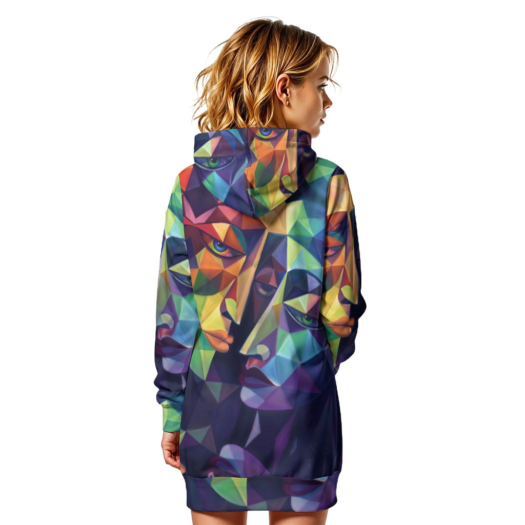 All-Over Print Women's Heavy Fleece Long Hoodie