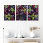 Bare Good Fruit Collection Framed Three-Piece Mural Printed in USA 2:3
