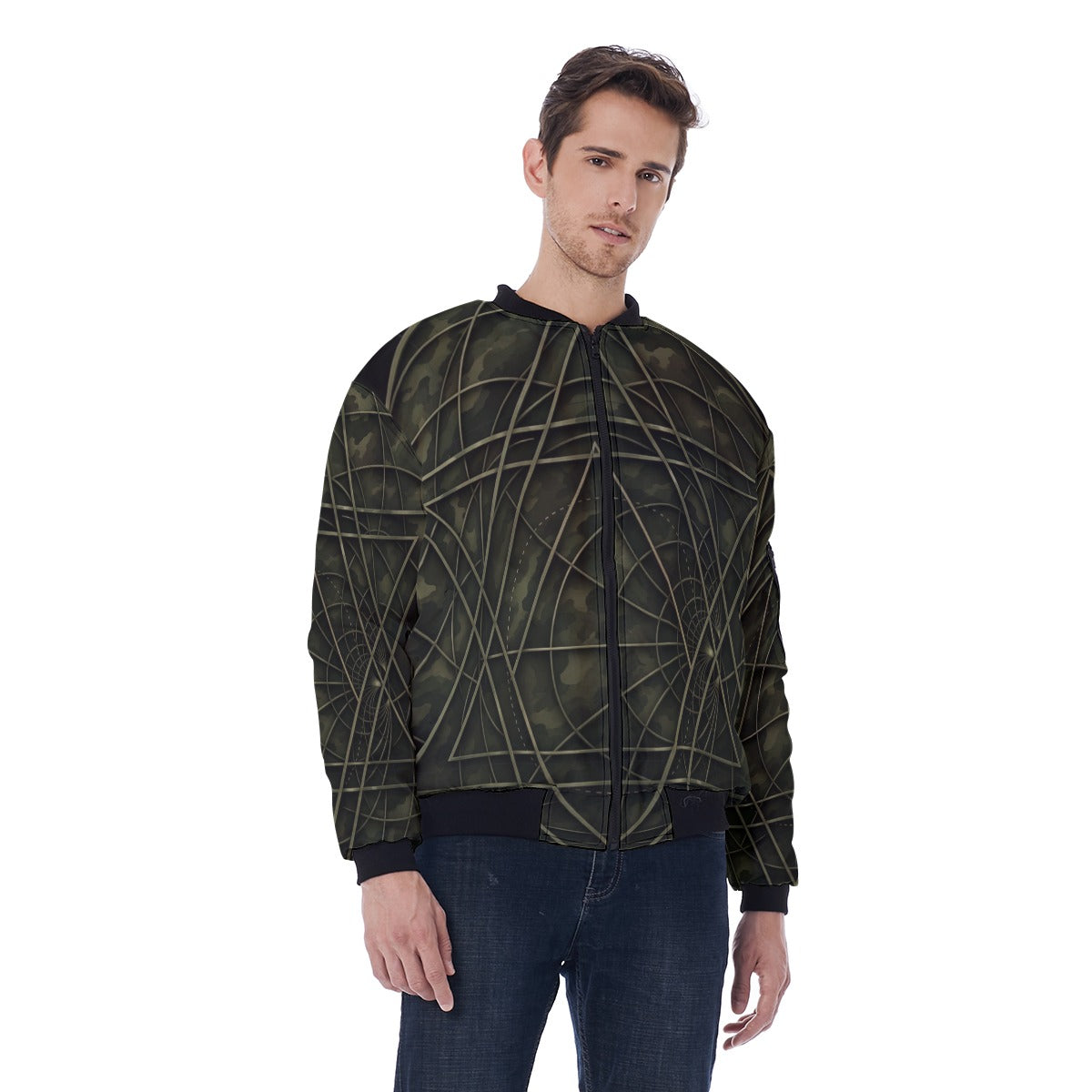 Veste pour homme à impression intégrale avec poche sur la manche