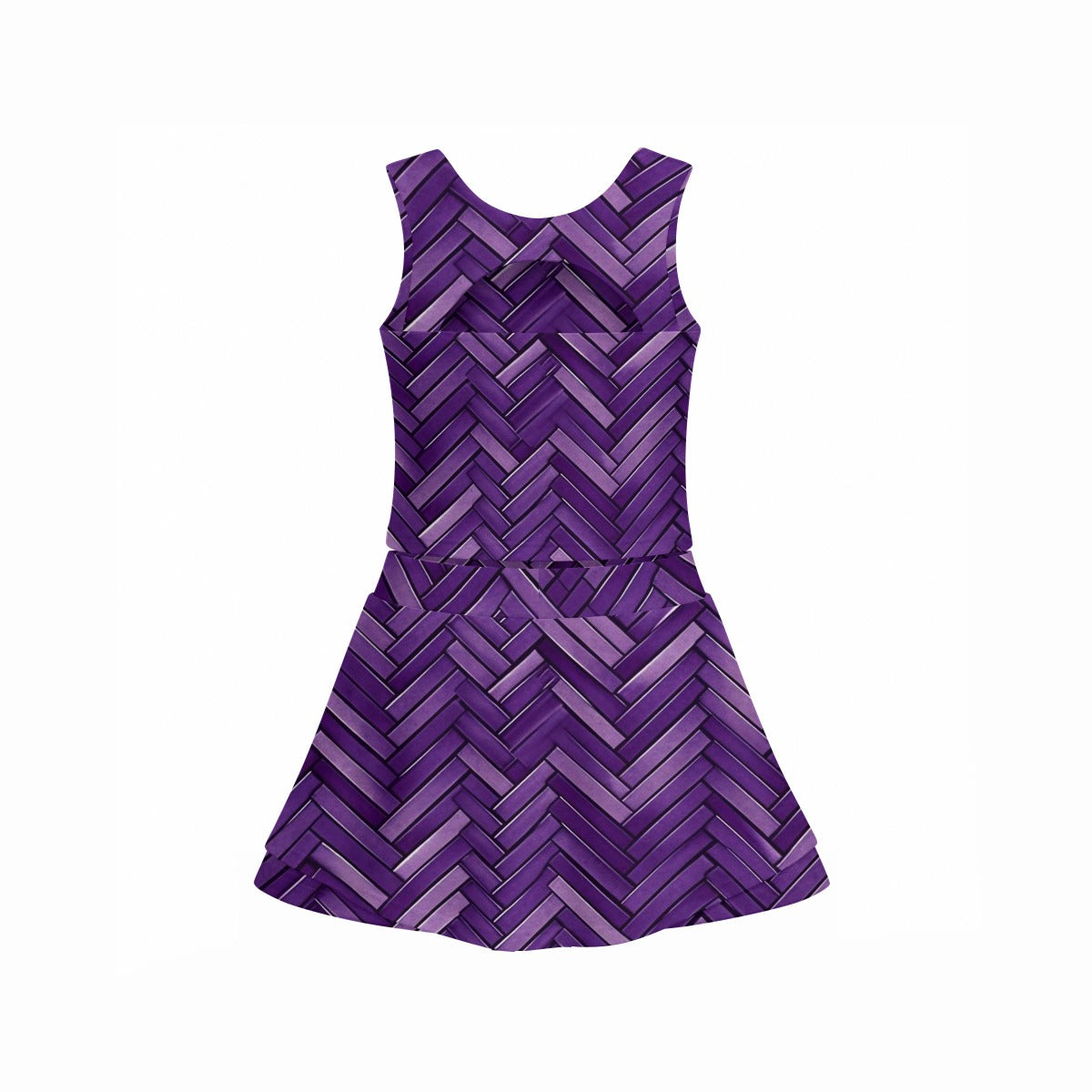 All-Over Print Girl's Sleeveless Double-Layer Sports Skirt Set