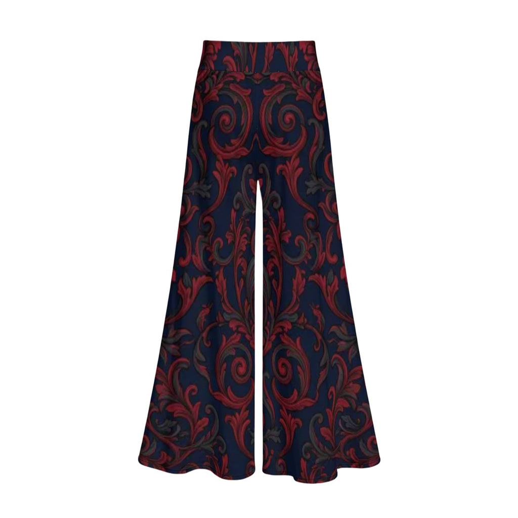 All-Over Print Women’s Lightweight Wide-Leg Pants with Hidden Side Zipper