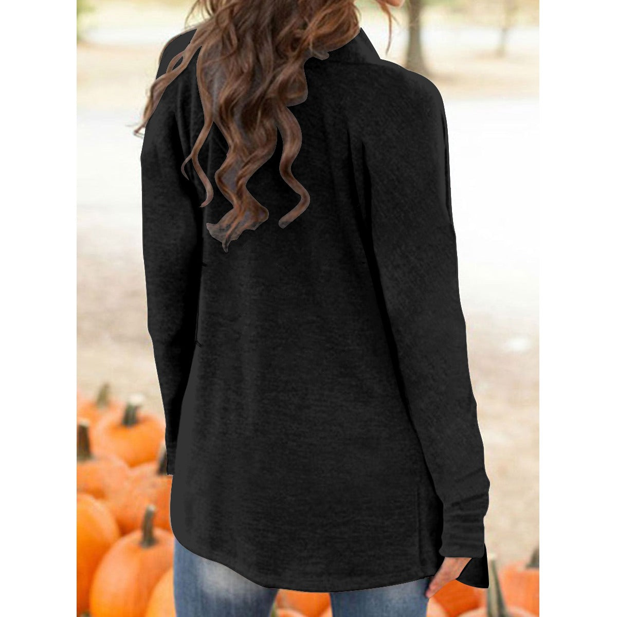 Cardigan da donna con stampa all-over e maniche lunghe