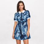 All-Over Print Women's A-Line Dress With Peter Pan Neck