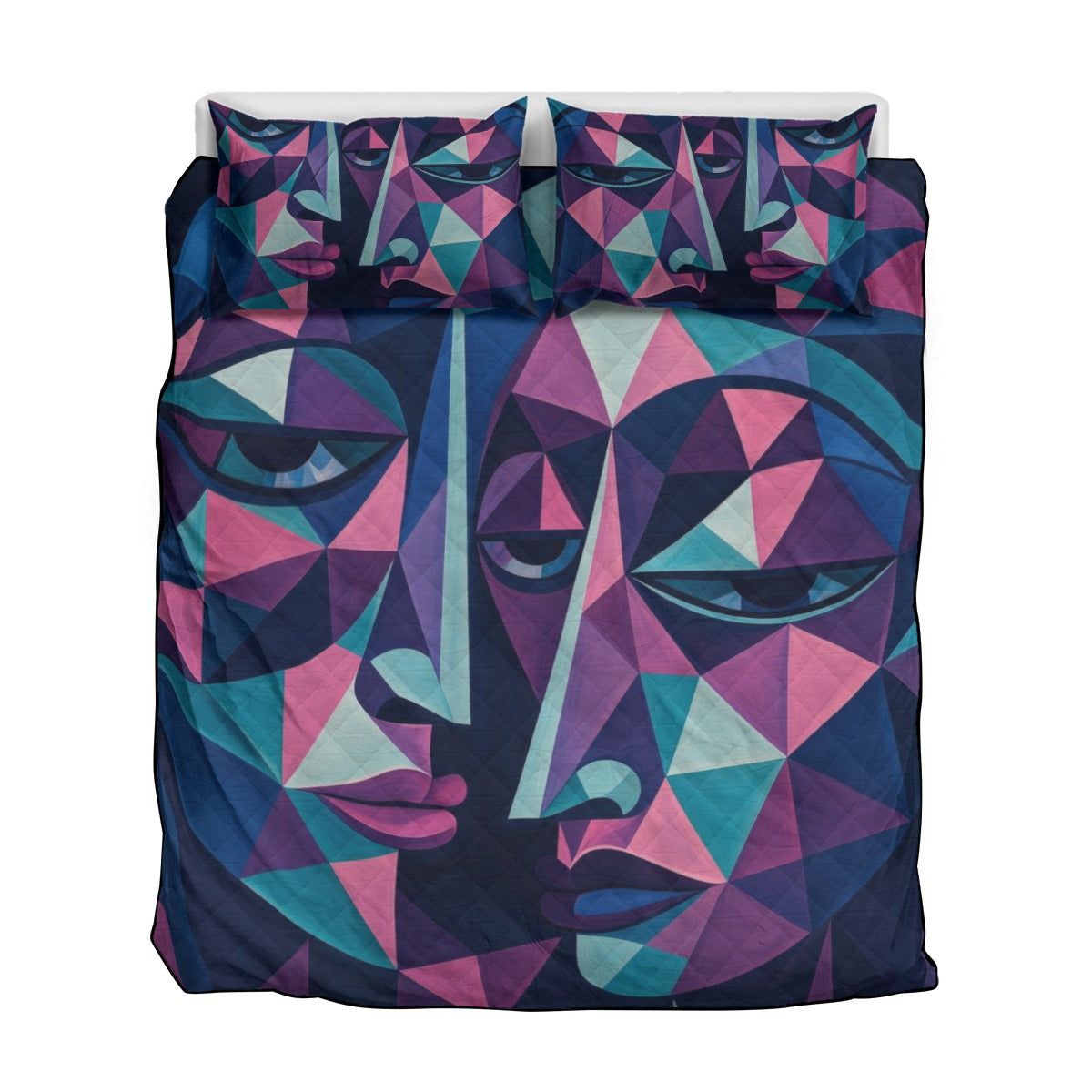 Quilt & Pillow Cases With  Edge-wrapping Strips
