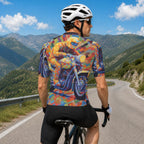 aop Men's Short-Sleeve Cycling Jersey With Black Zipper|Bonded Seam