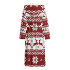 All-Over Print Unisex Flannel Hooded bathrobe