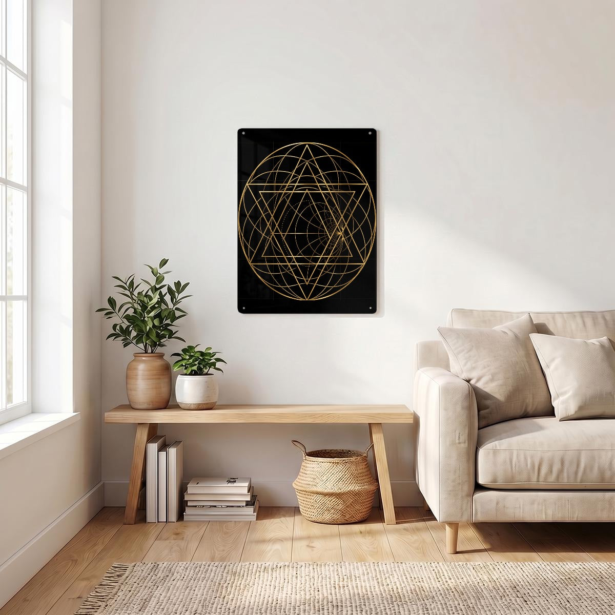 Thickened Rectangular Iron Wall Painting Printed in Canada