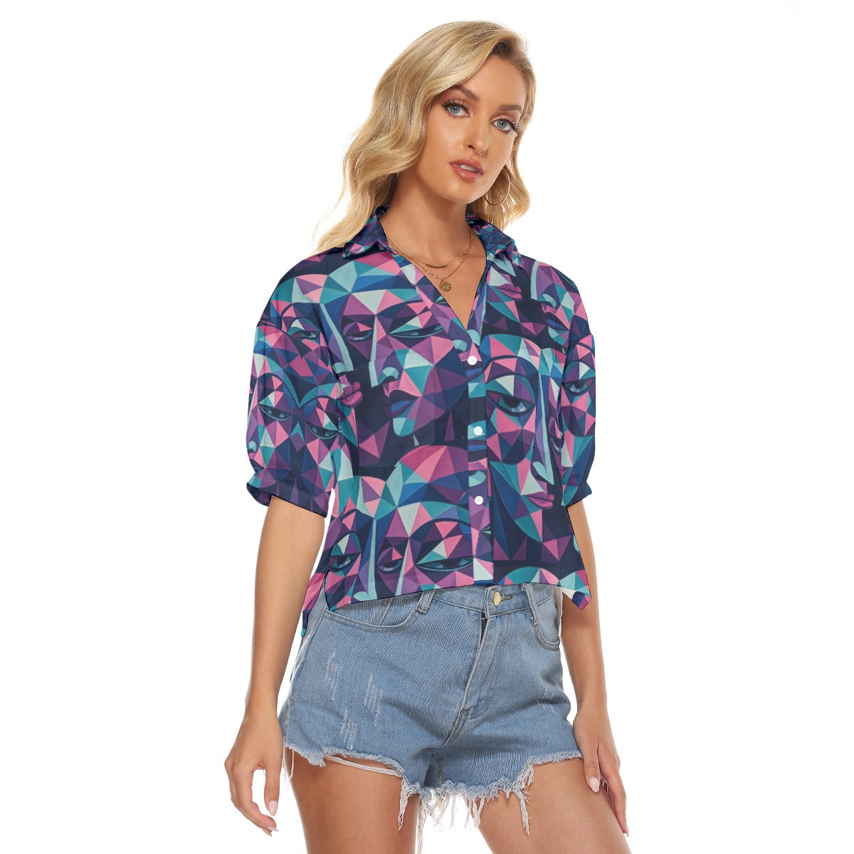 All-Over Print Women's V-neck Shirts