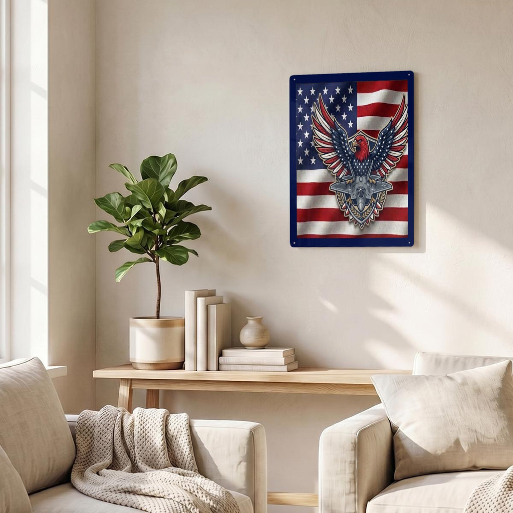 American Eagle Thickened Rectangular Iron Wall Painting
