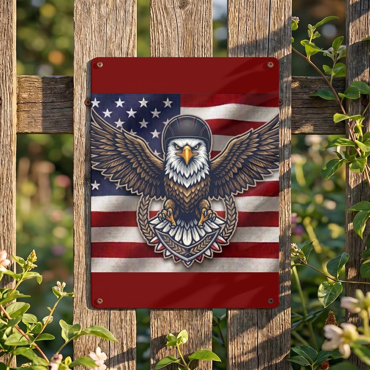 American Eagle Thickened Rectangular Iron Wall Painting