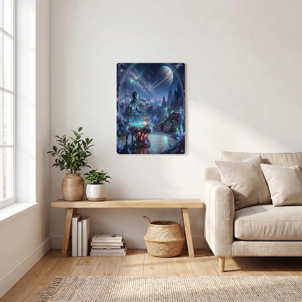 Thickened Rectangular Iron Wall Painting Printed in Canada