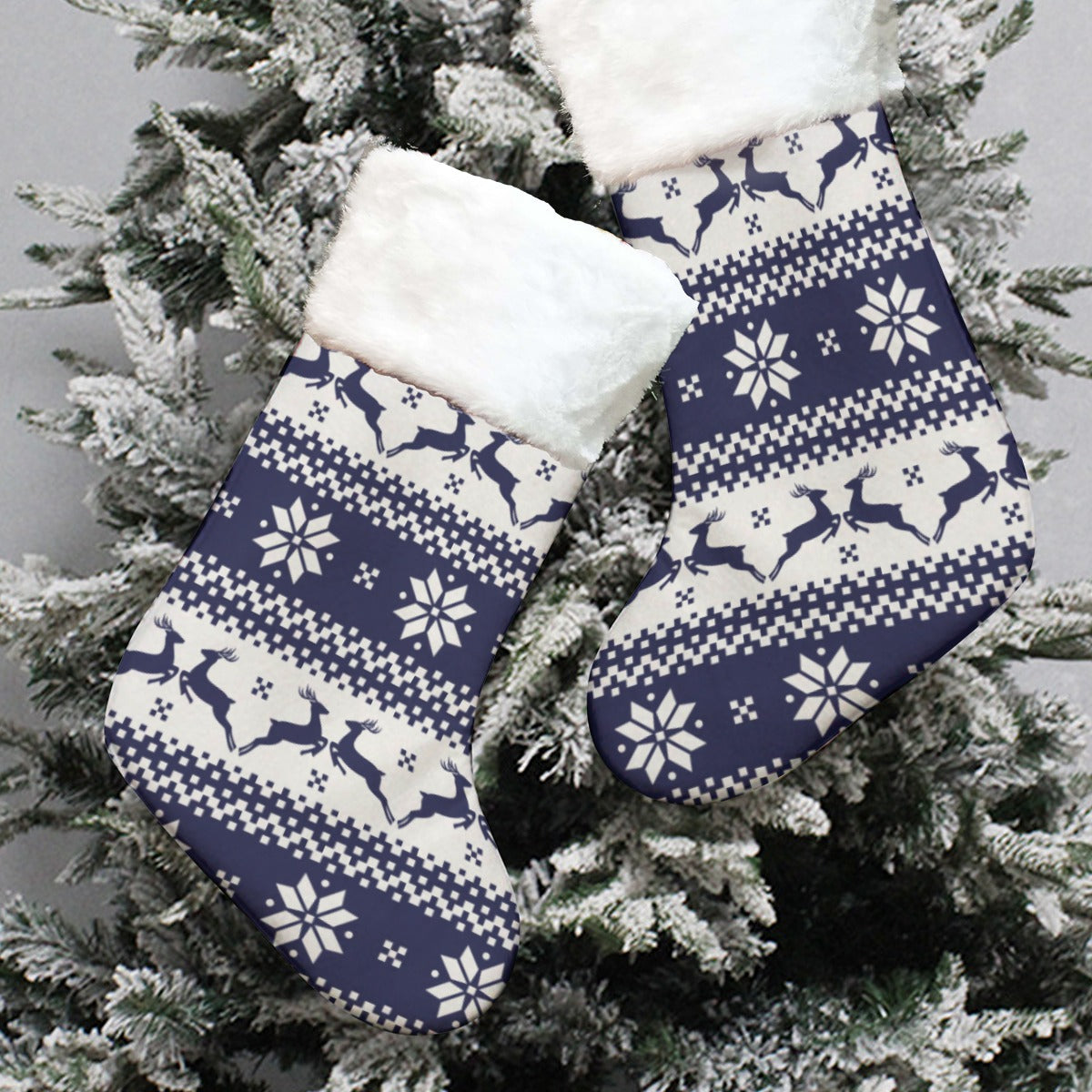 All-Over Print Christmas Socks With Plush Cuff