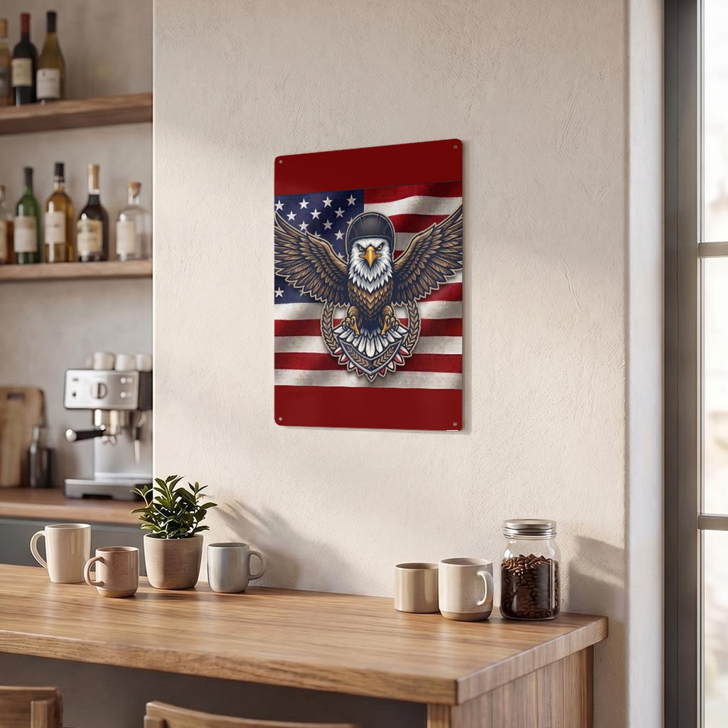American Eagle Thickened Rectangular Iron Wall Painting