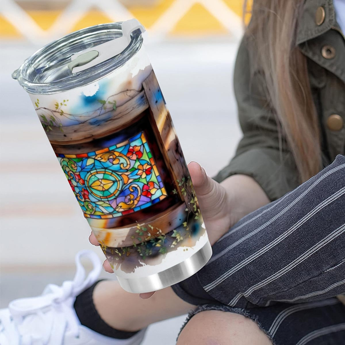 Custom 20OZ Tumbler With Sliding Lid Printed in USA