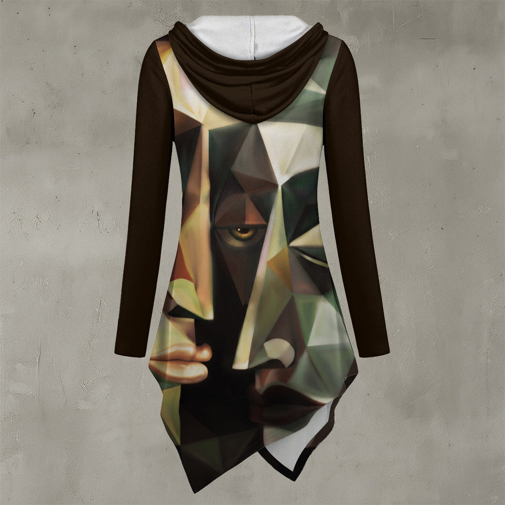 All-Over Print Women's Asymmetric Hem Hoodie