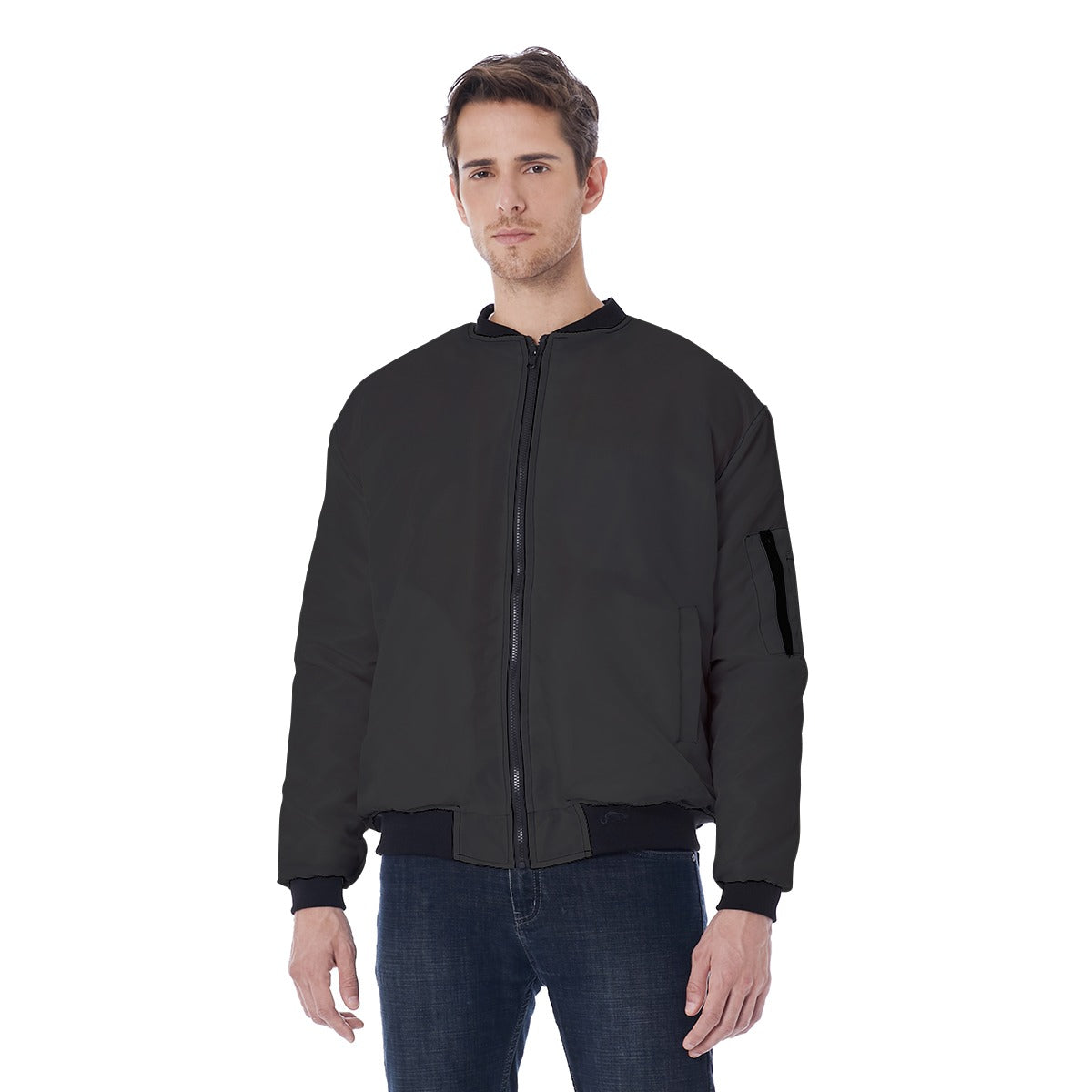 All-Over Print Men's Jacket With Sleeve Pocket