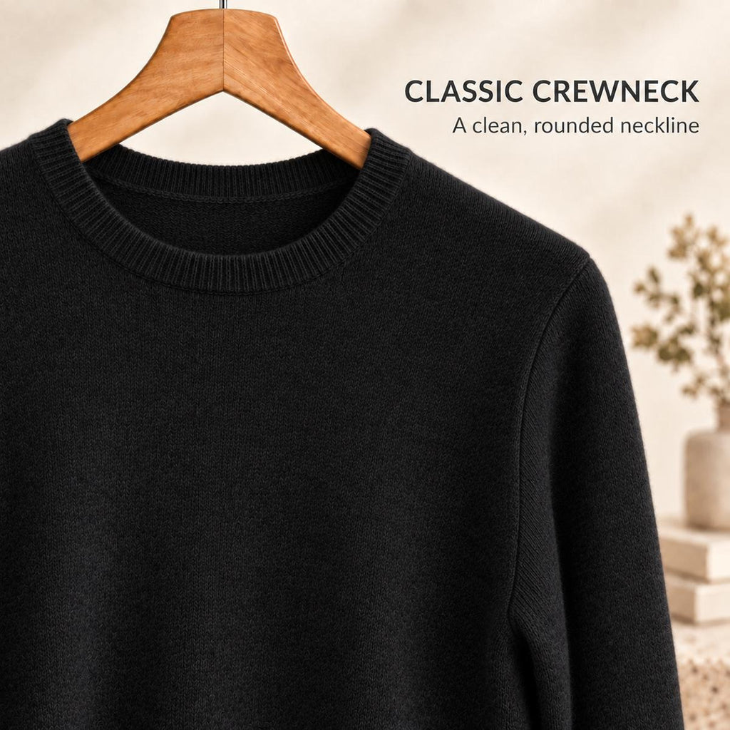 Unisex Soft Wool-Blend Crewneck Knit Sweater|Embroidery