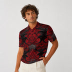 All-Over Print Men's Heavyweight Polyester Polo Shirt|210GSM