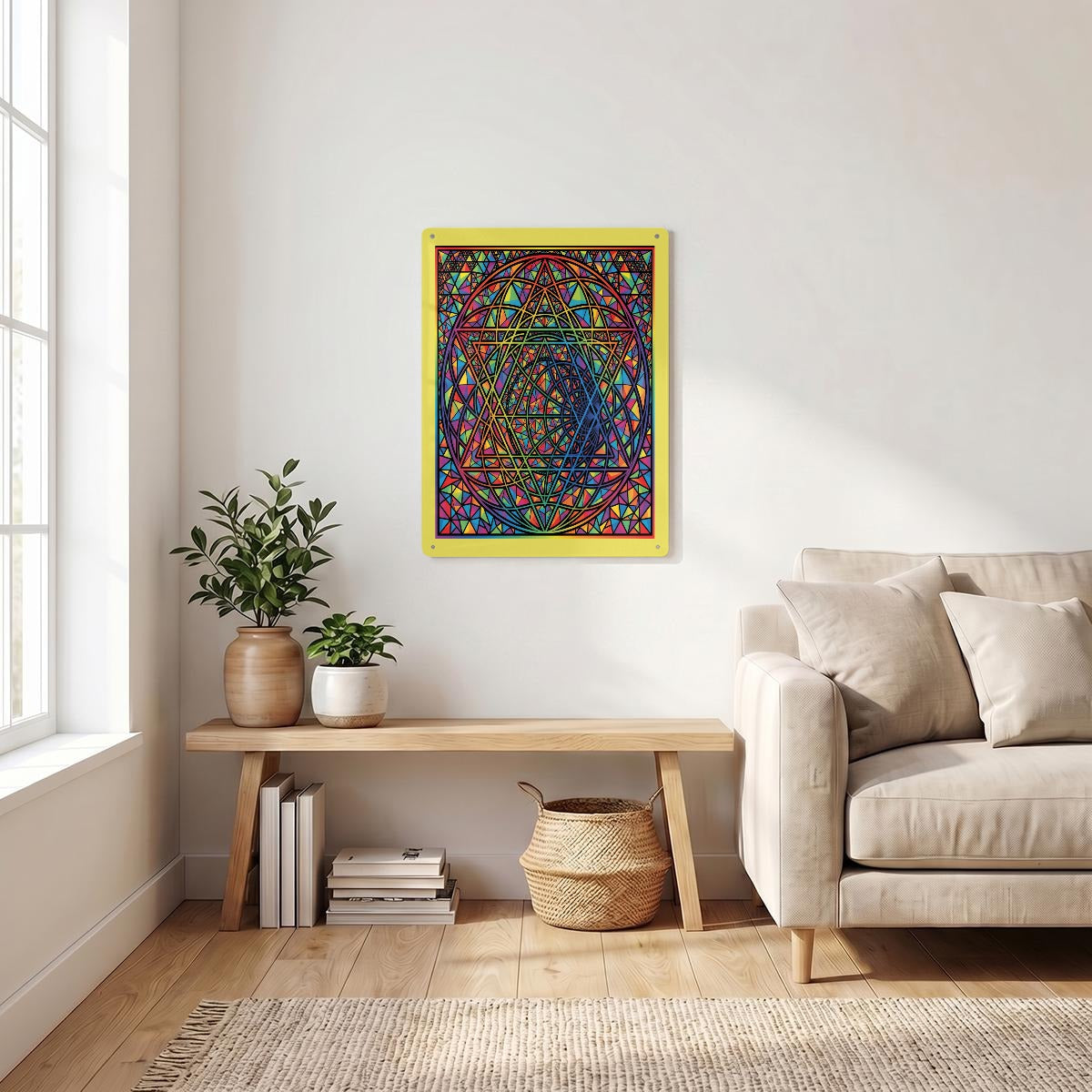 Thickened Rectangular Iron Wall Painting Printed in Canada