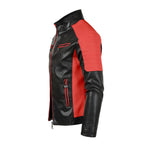Men's Stand-up Collar Block Slim-fit Leather Jacket (DTF)