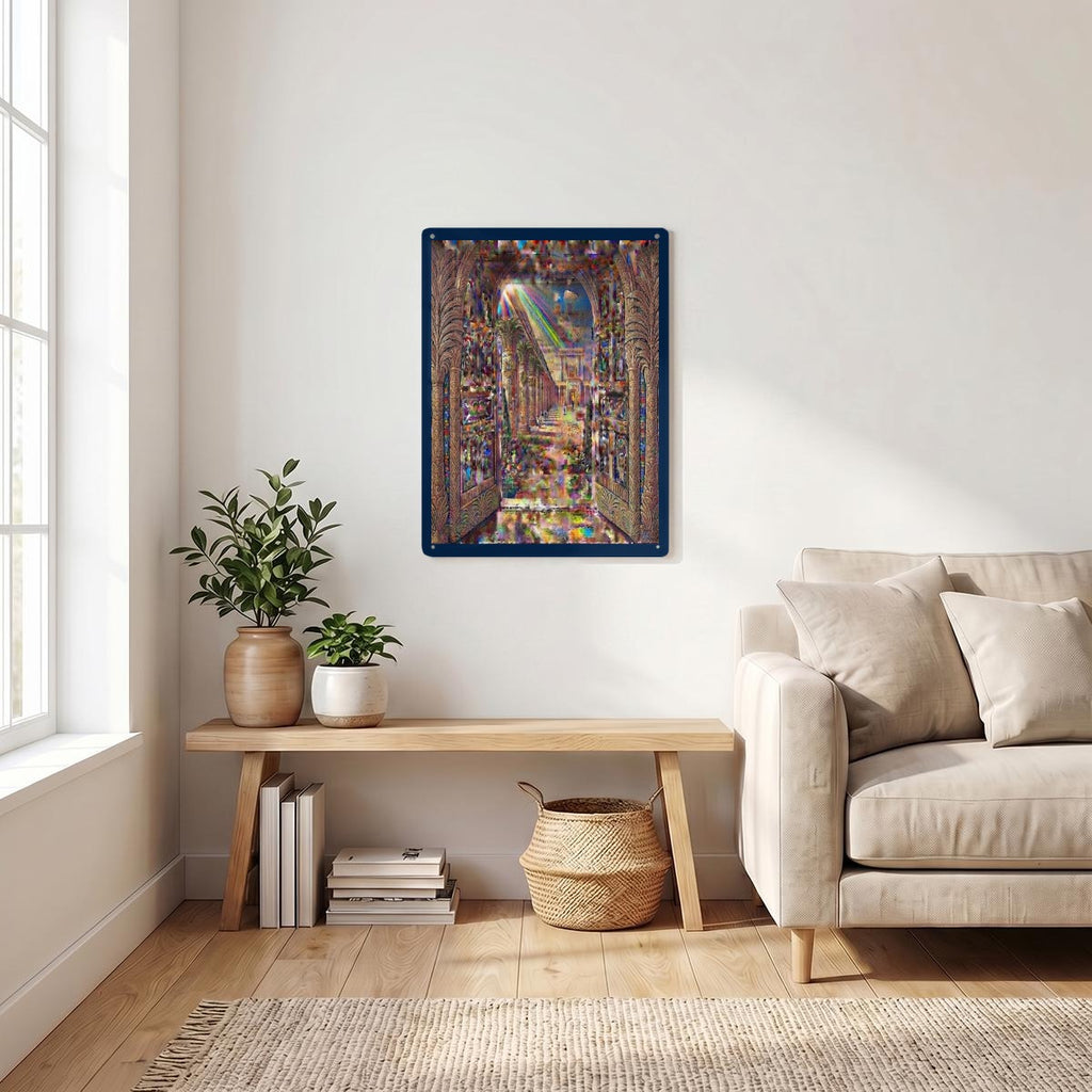 Light Through an Open Door Thickened Rectangular Iron Wall Painting Printed in Canada