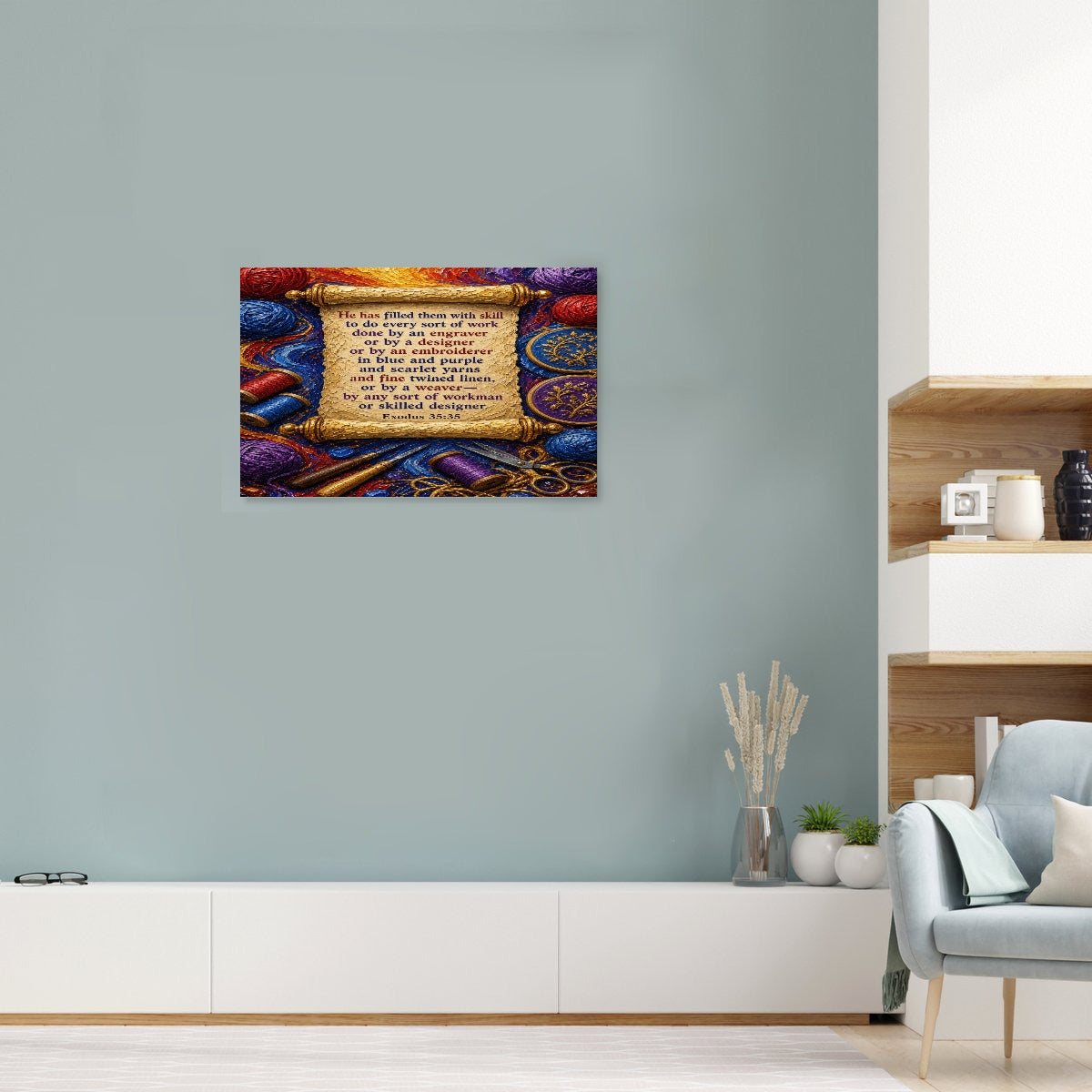 Bible Quote Framed Single-Piece Mural Printed in USA 3:2
