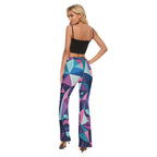 All-Over Print Women's High Elastic Flare Pants