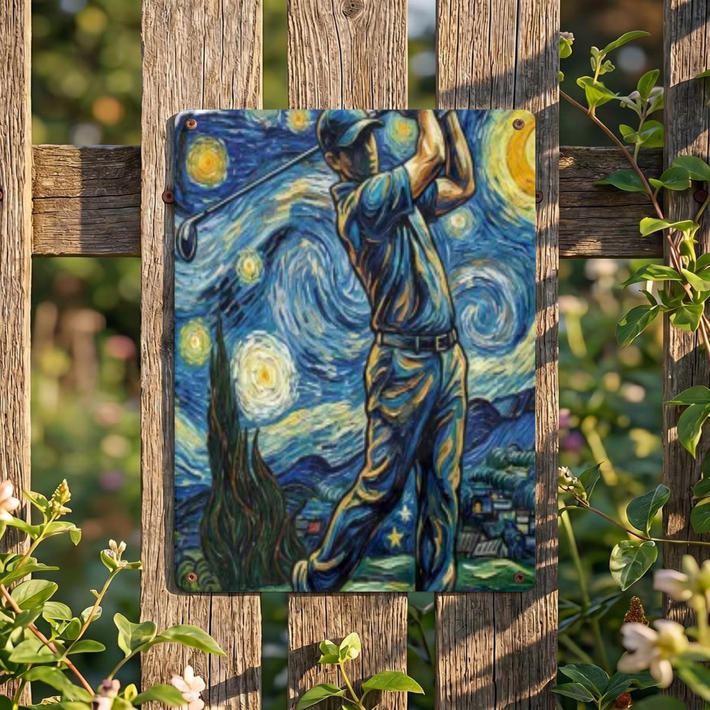 Golfer's Thickened Rectangular Iron Wall Painting Printed in Canada