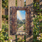 LIght Through An Open Door Thickened Rectangular Iron Wall Painting