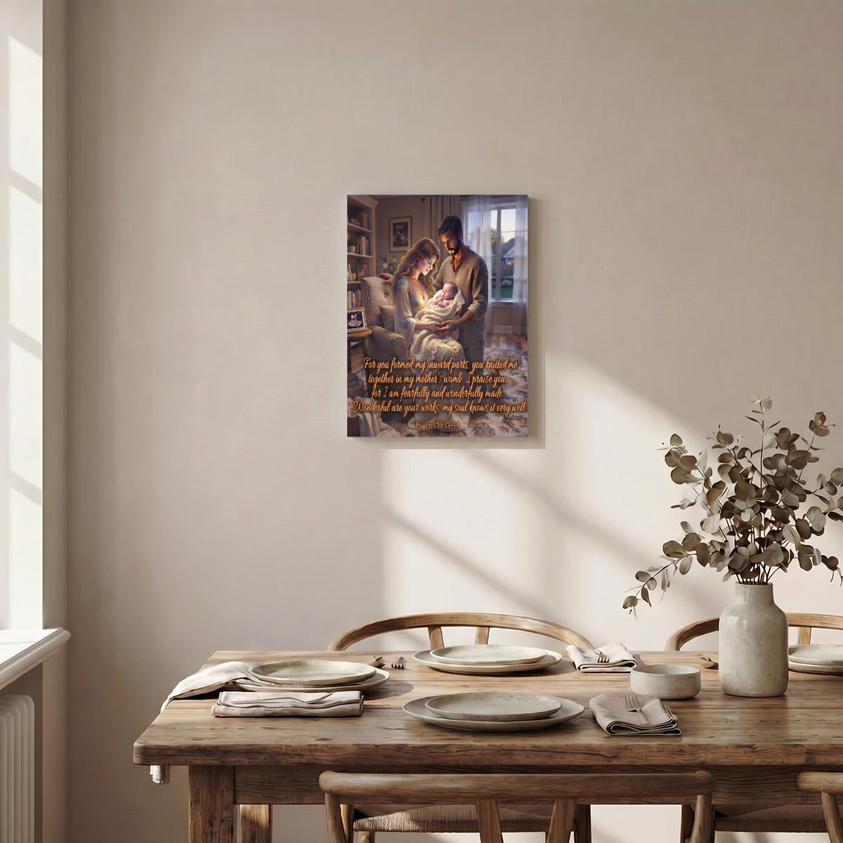Bible Themed Quotes Designs WIth Purpose Brand Vertical Framed Canvas Wall New Baby