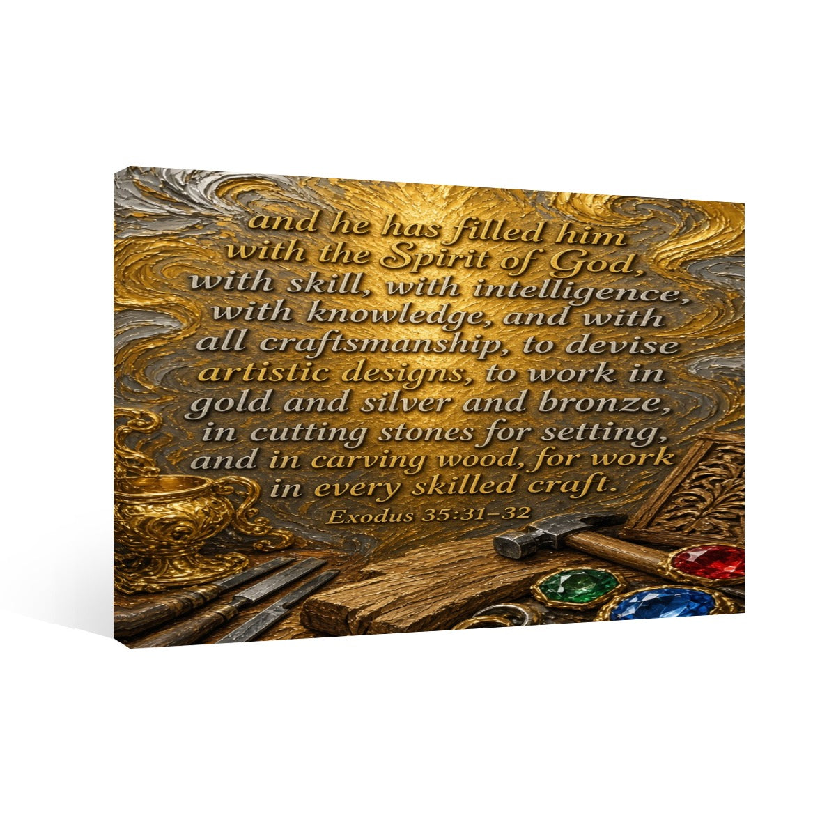 Bible Quote Framed Single-Piece Mural Printed in USA 3:2