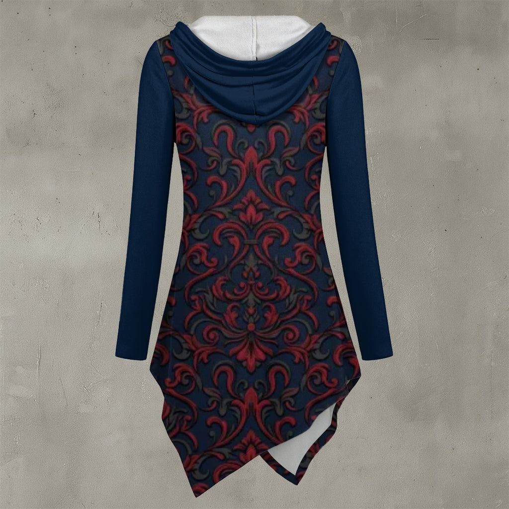 All-Over Print Women's Asymmetric Hem Hoodie