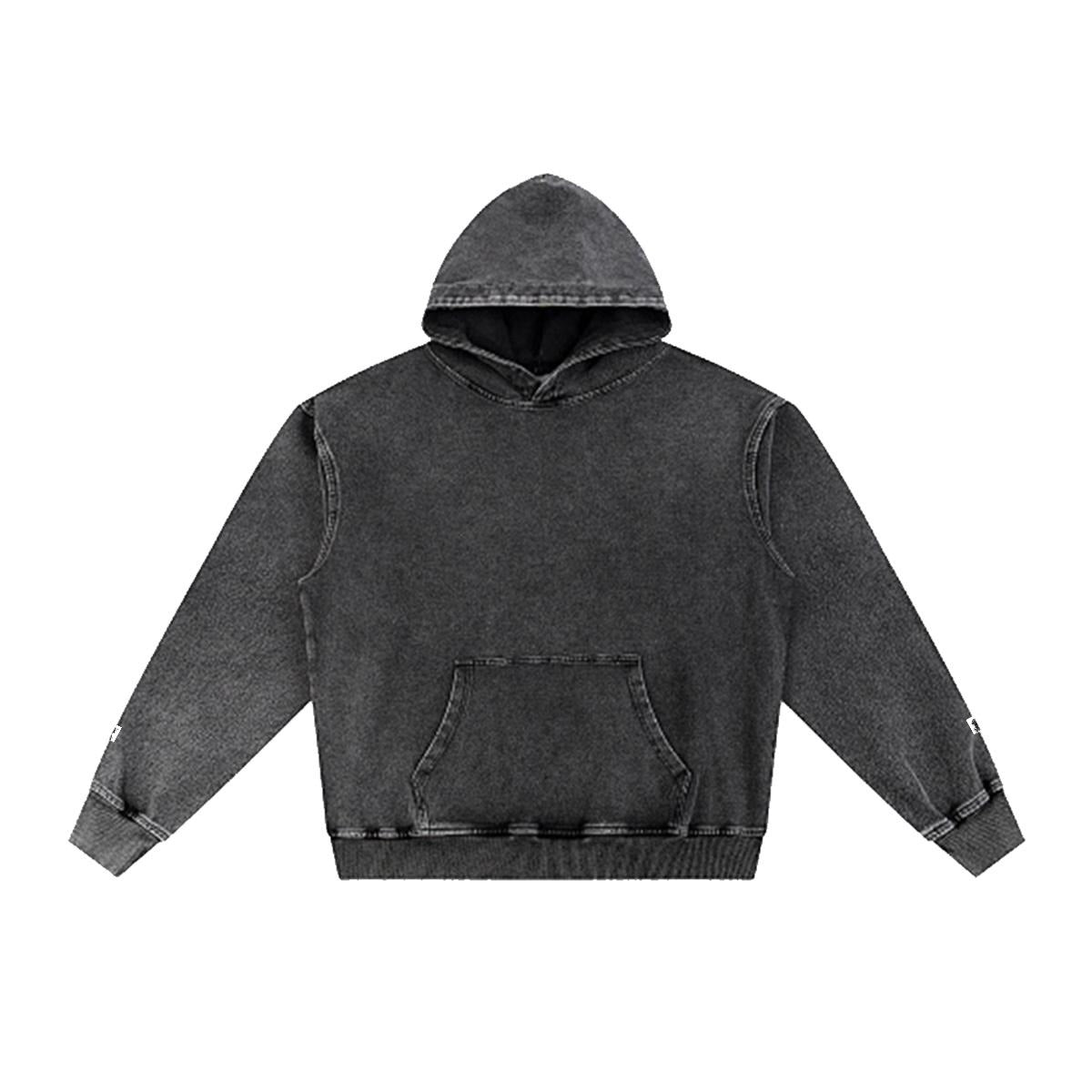 Men’s Washed Denim Pullover Hoodie|380GSM DTF