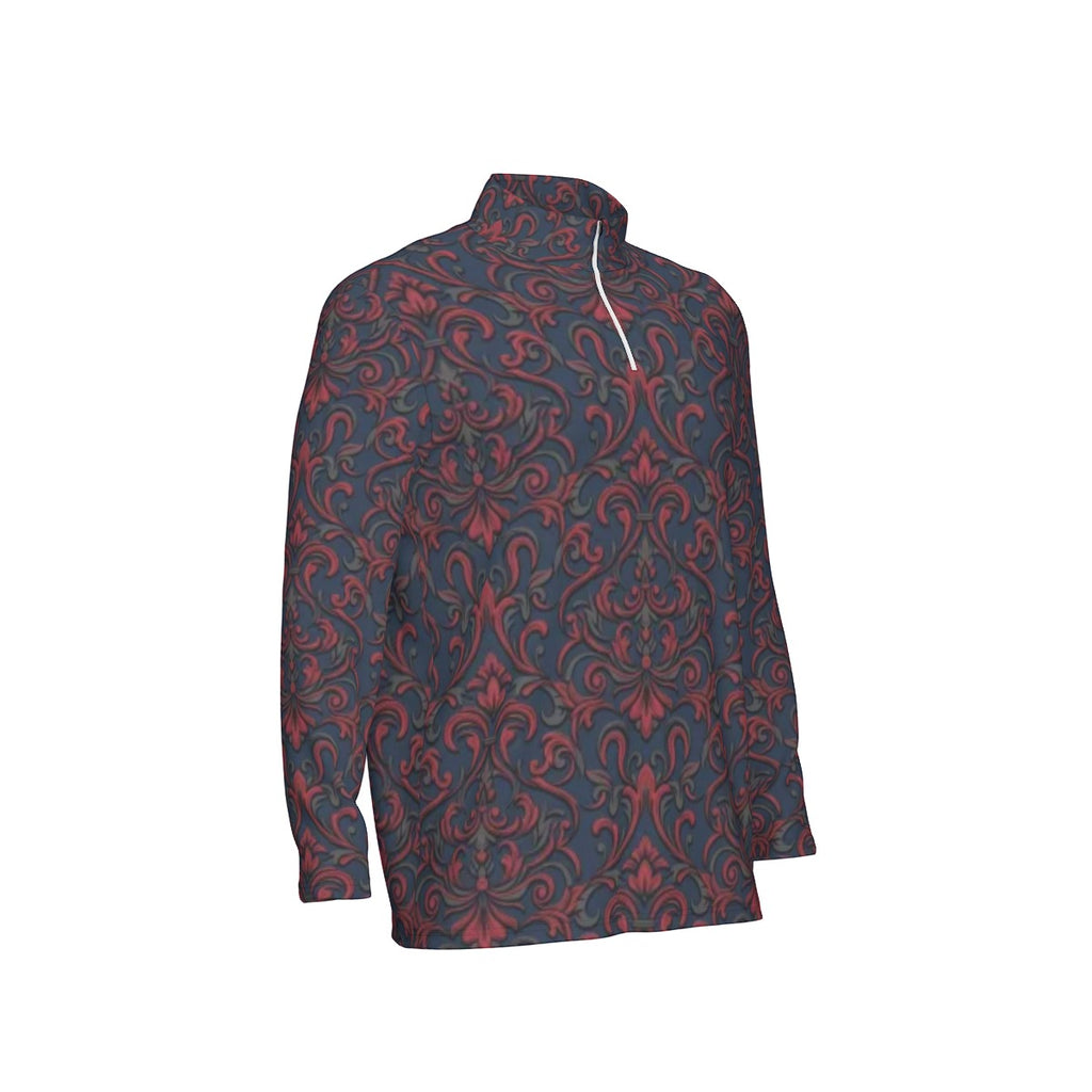 All-Over Print Men's Sports Collar Jersey With Long Sleeve| Interlock