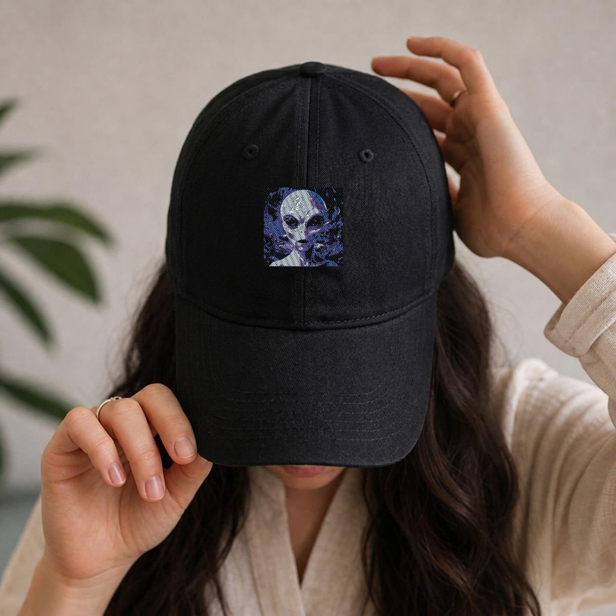 Gorra plana de corona blanda bordada