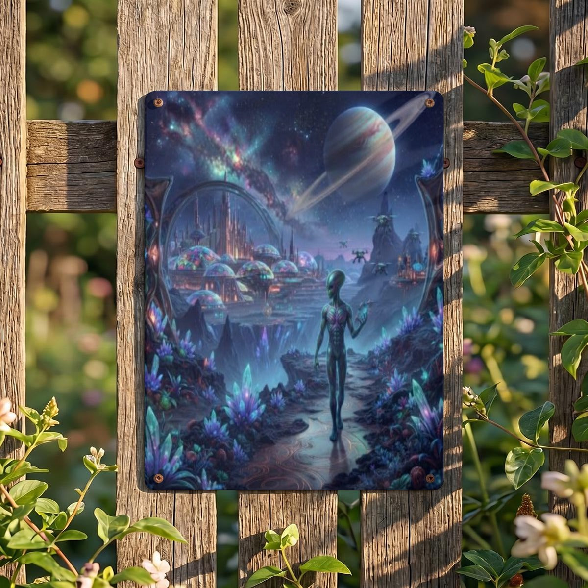 Thickened Rectangular Iron Wall Painting Printed in Canada