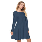 All-Over Print Women's Round Neck Dress|190GSM Cotton
