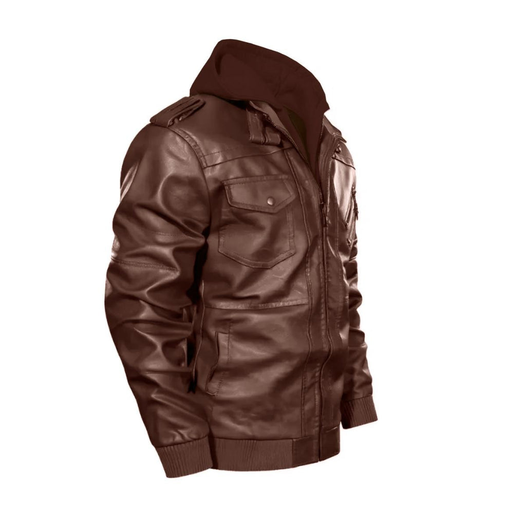 Men's Zip Leather Jacket |DTF