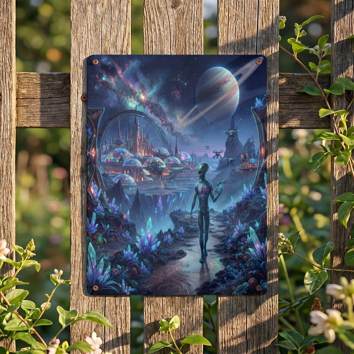 Thickened Rectangular Iron Wall Painting Printed in Canada
