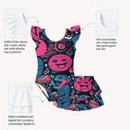 All-Over Print Girls' Ruffle Layered Swim Set
